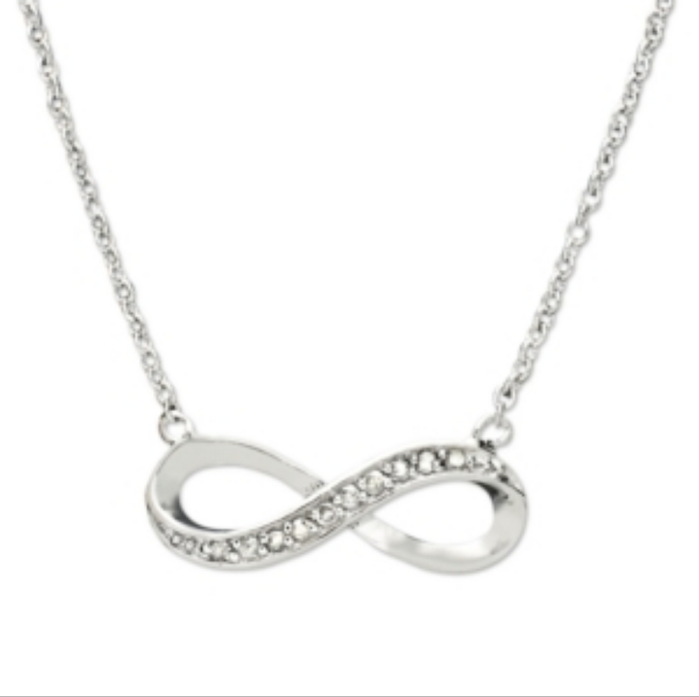 Macy's Diamond Infinity Pendant in Sterling Silver (1/10 ct. t.w.) NWT ✨️